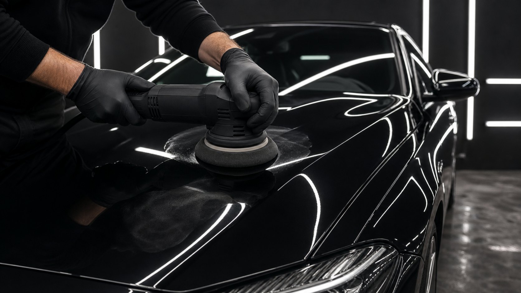 Premium-Lackwachs Monheim am Rhein: Gold Car beim Auftragen einer Wachsversiegelung